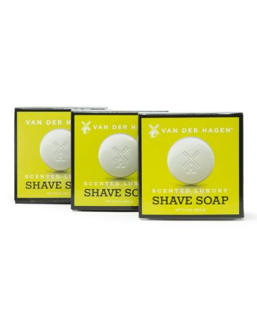 Van Der Hagen Men's Luxury Scented Shave Soap (Pack of 3) Fresh Scent 3.5 Ounce (Pack of 3)