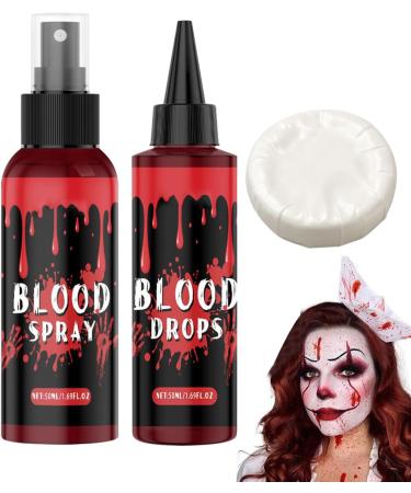 Artificial Blood Spray | Realistic Bleeding Wound Effect - Liquid Soap Cleanser Face Makeup for Vampire Zombie Costumes Men Women - Buy Online on GoSupps.com