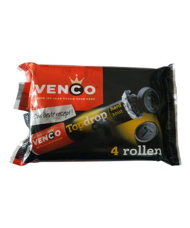Venco Licorice | Dutch Liquorice | Venco Topdrop Hard Salt Rolls | Dutch Licorice | 6.63 Ounce Total Weight