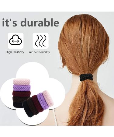 20 Pieces Seamless Hair Elastics Stretch Hair Ties Ponytail Bands Thick Cotton Hair Bands No Crease No Break No Slip for Thick Heavy and Curly Hair (Multicolor) - Buy Online on GoSupps.com