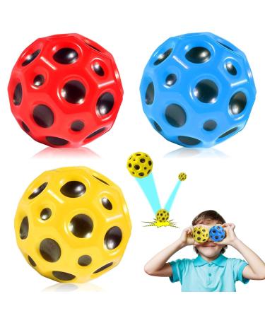 3 PCs Astro Jump Ball Moon Ball Galaxy Ball High jumps rubber ball space ball moonball make a banging noise galaxy ball mini bouncy ball bouncing jumpball for children outdoors 66mm