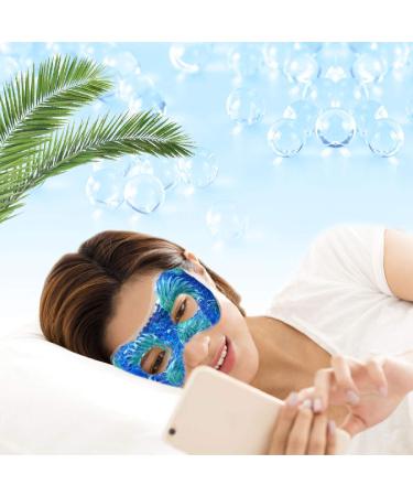 Reusable Gel Eye Mask for Puffiness & Dark Circles - Cooling Eye Ice Pack for Dry Eyes, Headache & Stress Relief (Leaves Design) - Buy Online on GoSupps.com
