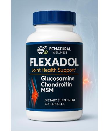 FLEXADOL Glucosamine Chondroitin MSM | General Joint Support | Mobility & Flexibility Focus | Daily Routine Companion | 60 Capsules Flex Solutions - Buy Online on GoSupps.com