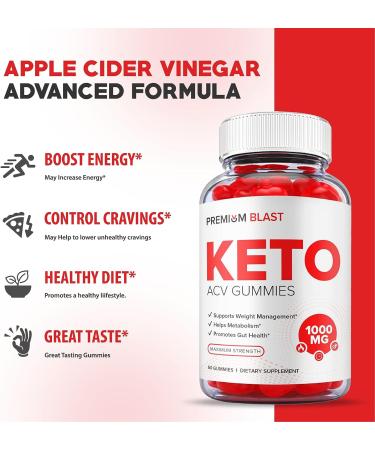 Premium Blast Keto Gummies - Vegan Formula with ACV - 60 Advanced Weight Loss Gummies - Buy Online on GoSupps.com