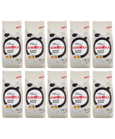 Gimoka Ricco Caffè Set of 10 Grani Coffee Makers Roasted Coffee Bean Blend 1 kg