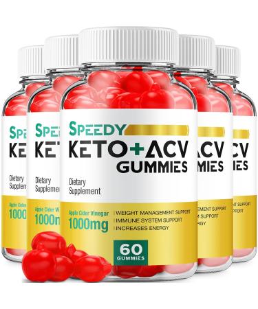 (5 Pack) Speedy Keto ACV Gummies - Advanced Formula Speedy Keto Plus ACV Gummies Apple Cider Vinegar Speedy ACV Dietary Supplement Men Women (300 Gummies)