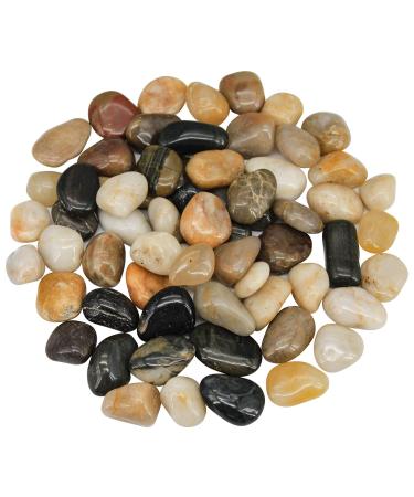 Virekm River Rocks Decorative Ornamental Pebbles Garden Landscaping Stones Gravel Filler for Home Decoration Flower Bed Fish Tank Plants Vases Succulents 1 Pound mixed color