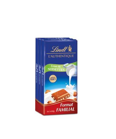 Lindt - Pack of 3 MAÎTRE CHOCOLATIER Bars - Hazelnut Milk Chocolate, 3x100g