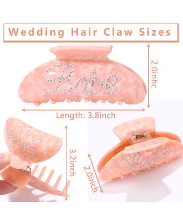 Bride Hair Claw Clips Set - Acrylic Wedding Hair Accessories for Bachelorette Party Decorations and Bridal Shower Gifts (4PCS) - Buy Online on GoSupps.com
