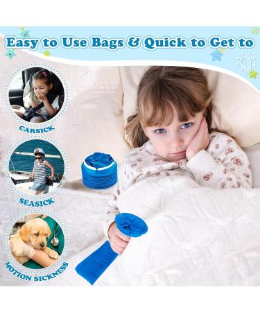 Valchoose 12 Pack Kids Vomit Bags - Disposable 800ml Motion Sickness Bags for Car & Travel | No Spill Barf Bags for Kids Chemo & Road Trips (Blue - Buy Online on GoSupps.com