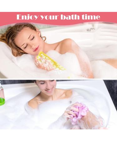 Windspeed 2Pcs African Body Exfoliating Net | Long Deep Cleaning Bath Sponge | Skin Smoother for Women Men | Shower Stocking Stuffer (80x30cm) | Yellow Pink - Buy Online on GoSupps.com