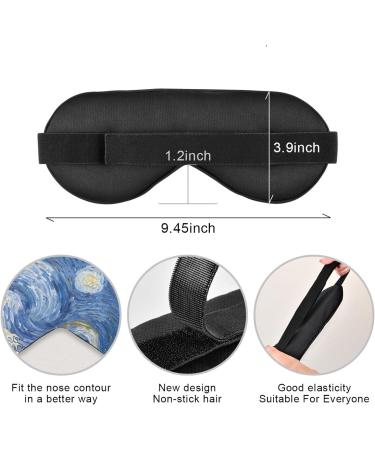 Haskirky Light Blocking Eye Mask - Adjustable for Men and Women - Ideal for Travel, Yoga, Meditation, Office - Deep Sleep and Comfort - Van Gogh Wave Design - Buy Online on GoSupps.com