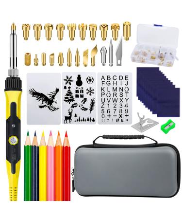 Wood Burning Kit,72 pcs Wood Burning Tool with Adjustable Temperature  200450C, Wood Burner Tools Set with Pyrography Pen for Embossing Carving  DIY Adults Crafts Beginners