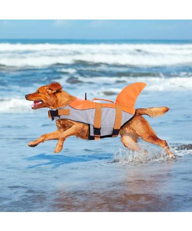 Shop Cit toile Dog Life Jacket - Safe & Light Orange Swimming Vest for Small Medium & Large Dogs | Reflective Handle for Water Sports - Buy Online on GoSupps.com