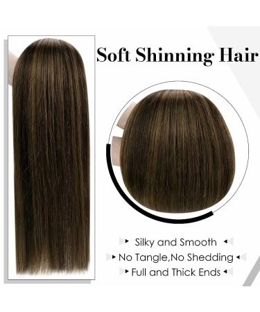 Laavoo Brown Balayage Clip In Extensions - Remy Human Hair Ombre Dark to Light Brown 10pcs 40cm Thick Real Hair #2/8/2 - Buy Online on GoSupps.com