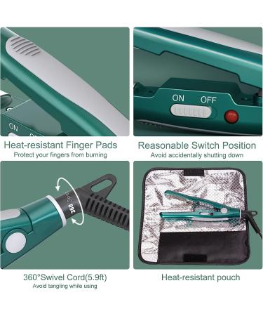 Nano Titanium Mini Flat Iron - 1/2 Inch Curved Plates for Pixie Haircut | Portable Travel Hair Straightener for Short Hair - Buy Online on GoSupps.com