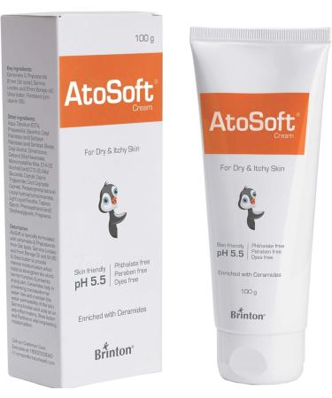 Brinton Atosoft Baby Cream Enriched with Ceramides for Dry & Itchy Skin Intensive Moisturizing & Nourishing - 3.5 Oz