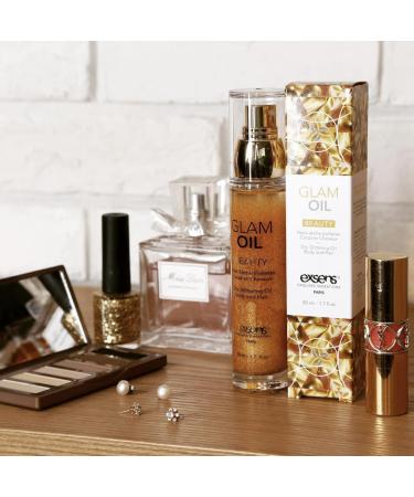 Exsens Glam Oil Gold Shimmer Body Luminizer - Hydrating Skin Illuminator (50ml) | Vegan, Cruelty-Free & Eco-Friendly - Buy Online on GoSupps.com