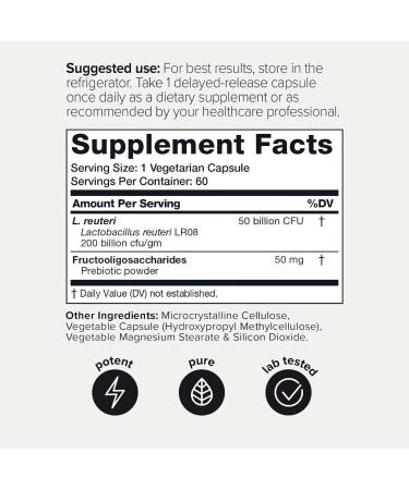 Toniiq 50 Billion CFU Lactobacillus Reuteri Probiotic 50mg per Serving - L Reuteri Probiotics - Highest CFU Count Lactobacillus Reuteri Probiotic - 60 Vegetarian Capsules - 60 Servings 60 Count (Pack of 1) - Buy Online on GoSupps.com