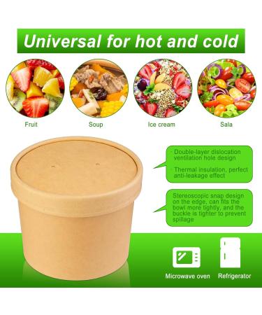 BALDCC 75 Pack 8 Oz Soup Containers with Lids Disposable Containers with Lids for Food Ice Cream Cups with Lids. Ice Cream Container for Storing Food in the Refrigerator or Carrying Out Brown 75 Pack 8 Oz - Buy Online on GoSupps.com