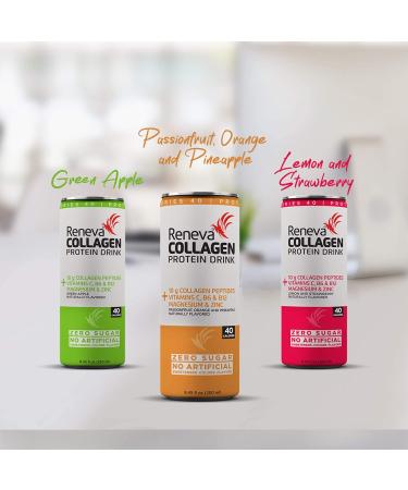 Reneva Collagen Protein Drink 10g Collagen Peptides Electrolytes B-Vitamins Zinc and Zero Sugar - 8.45 Oz - Pack Of 12 - Buy Online on GoSupps.com