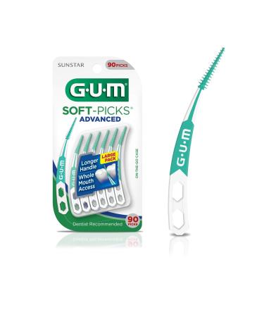 GUM - 6505RW Soft-Picks Advanced Dental Picks 90 Count (Pack of 4) 360 Count Dental Picks
