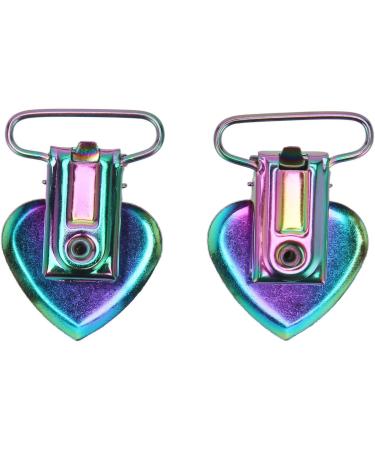 10pcs Metal Heart Pacifier Strap Clips - Cute Cartoon Teething Accessories for Babies | International Shipping - Buy Online on GoSupps.com