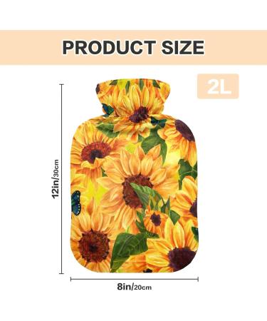 Watercolor Sunflower Heat Bottles | 2L Warming Bags for Pain Relief - Neck & Shoulder Comfort - Buy Online on GoSupps.com