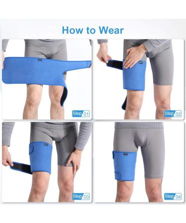 Doact Thigh Brace Support - Adjustable Compression Sleeve for Hamstring, Quad, and Groin Pain Relief - Buy Online on GoSupps.com