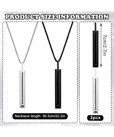 TZQ Force Smoking Cessation Necklace - Stainless Steel Relaxation Chain for Stress Relief (Black & Silver) - Buy Online on GoSupps.com