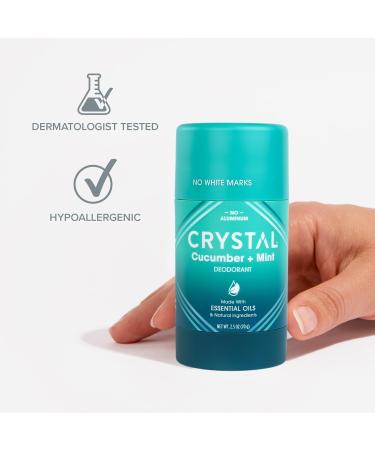 Crystal Magnesium Solid Stick Natural Deodorant Non-Irritating Aluminum Free Deodorant for Men or Women - Cucumber + Mint - 2.5 Oz - Buy Online on GoSupps.com