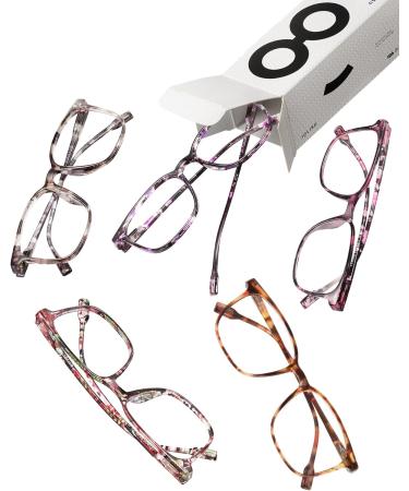 5-Pack Reading Glasses for Women - Durable 1.5x Readers with Blue Light Protection & Spring Hinges - Multicolor Options Available - Buy Online on GoSupps.com