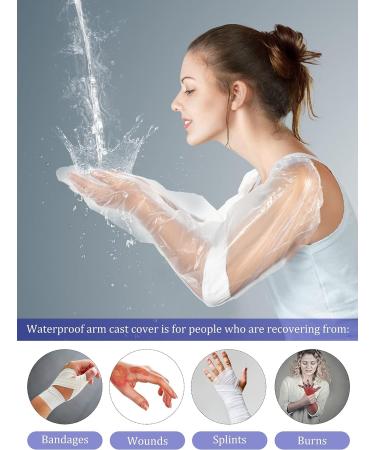 50 Pcs Waterproof Arm Cast Cover - Adult Long Arm Sleeve Protector for Shower, Broken Wound Arm Wrists Elbow - Full Size - Buy Online on GoSupps.com