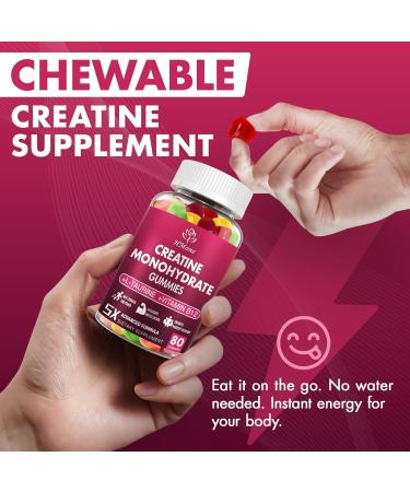 HMone Creatine Monohydrate Gummies - 5g for Men & Women 320 Count and Creatine Chewable Supplements for Muscle Gain Muscle Strength Energy Boost and Muscle Builder Sugar Free Vegan - Buy Online on GoSupps.com