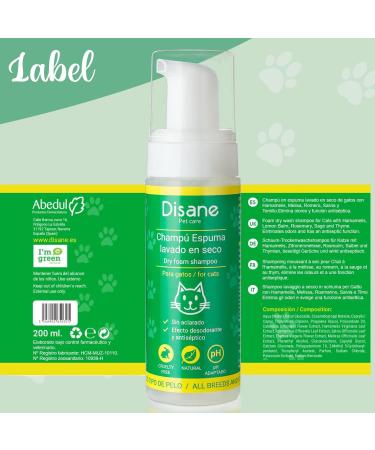 Disane Cruelty-Free Dry Shampoo for Cats 200ml | Odor Eliminator & Dirt Remover | Eco-Friendly Pet Care - Buy Online on GoSupps.com