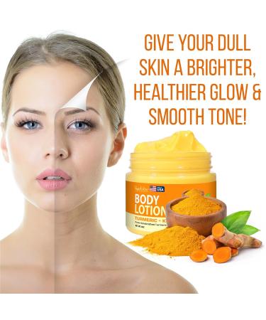 Buy Turmeric & Kojic Body Butter - Natural Skin Brightening Lotion for Even Tone Scars & Age Spots - Whipped Shea Butter Cream - Buy Online on GoSupps.com