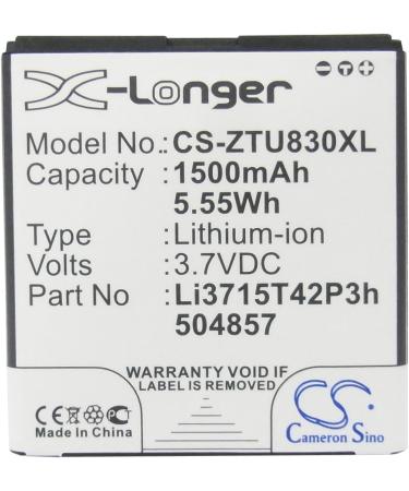 Buy BELLV Battery Replacement for Li3715T42P3h504857 - Compatible with Prelude Z992 U788 U812 & More - Fast International Shipping - Buy Online on GoSupps.com