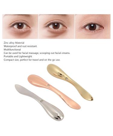 3 Pieces Zinc Alloy Makeup Spatula Set | Eye Cream Spoon & Mini Cosmetic Spoons in Silver Gold Rose Gold - Perfect for Skincare - Buy Online on GoSupps.com