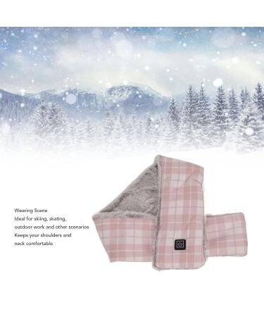 Heated Neck Wrap Scarf - Washable & Warm Heating Scarf for Outdoor Skiing | Skin-Friendly Pink Grid - Buy Online on GoSupps.com