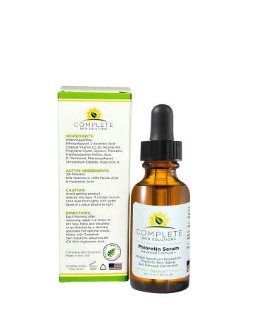 Phloretin Serum Advanced Formula (1 oz) Anti-Aging Compound with Antioxidants Vitamin C Ferulic and Hyaluronic Acid Reduces Fine Lines and Age Spots - Buy Online on GoSupps.com