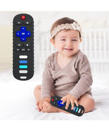 2-Pack Silicone Baby Remote Control Teether Toy for Babies 6-36 Months - Black & Gray - Boys & Girls Teething Toys - Buy Online on GoSupps.com