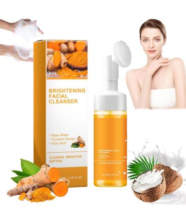 Turmeric Facial Cleanser Turmeric Face Wash Turmeric Foaming Facial Cleanser Turmeric Foaming CleanserTurmeric Foaming Cleanser for All Skin (1pcs) 1pc yellow