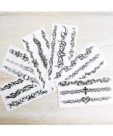 Yesallwas 6 Sheets Mix Tribal Fake Tattoos - Small Temporary Body Stickers in Blue Black Tribal Patterns - Men Women 9cmX19cm - Buy Online on GoSupps.com