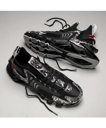 GJUYC Men's Sneakers Shoes - Trail Air Fashion Sport Athletic Running Shoes for Men, Women, Boys, and Kids - Breathable, Casual, and Stylish - Black/White/Blue - Size 11.5 - Buy Online on GoSupps.com