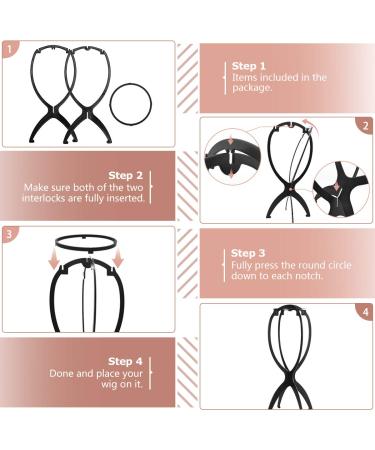 Dreamlover Wig Stand 2 Pack - Travel-Friendly 14.2 Inch Plastic Wig Head Stand (Black) - Buy Online on GoSupps.com