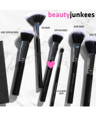 Small Stippling Brush Makeup | Beauty Junkees Duo Fiber Brush for Foundation Blush Highlight Contour & Concealer International Shipping Available - Buy Online on GoSupps.com