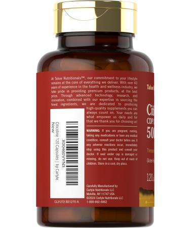 Tahoe Nutritionals Citicoline Supplement | 500mg | 120 Capsules | CDP Choline | Therapeutic Grade |Non-GMO and Gluten Free - Buy Online on GoSupps.com