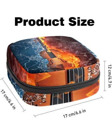 Buy Stylish Menstruation Pad Bag with Zipper | Women's Napkin & Tampon Collection Bags - Violin in Fire & Water Design - Buy Online on GoSupps.com