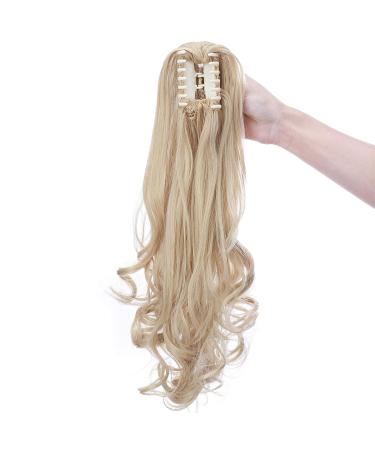 Ponytail Extension Braid with Bracket | Heat Resistant Hair Extension | 18 Golden Mix Bleach Blonde (45cm) - Natural Look & Smooth/Wavy Styles - Buy Online on GoSupps.com