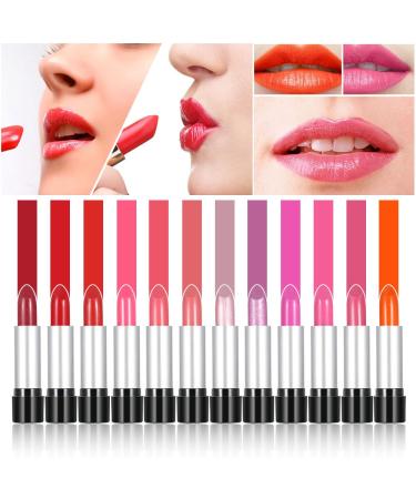 Layhou 12 Color Waterproof Lipstick Set | Long Lasting Glossy Balm & Lip Rouge | International Shipping - Buy Online on GoSupps.com